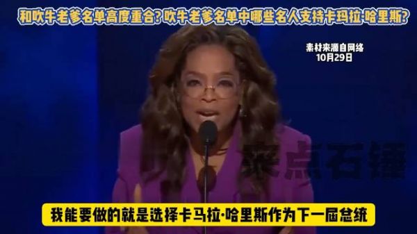 和吹牛老爹名单高度重合?吹牛老爹名单中哪些名人支持卡玛拉·哈里斯?
