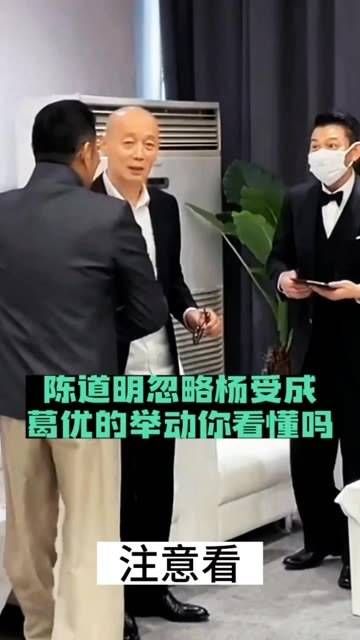 陈道明逐一与众人握手,却未注意到杨受成,葛优的反应你明白了吗?