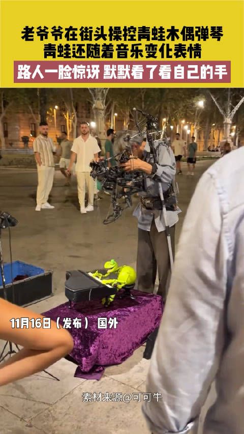 11月16日(发布) 国外,青蛙还随着音乐变化表情,路人一脸惊讶…