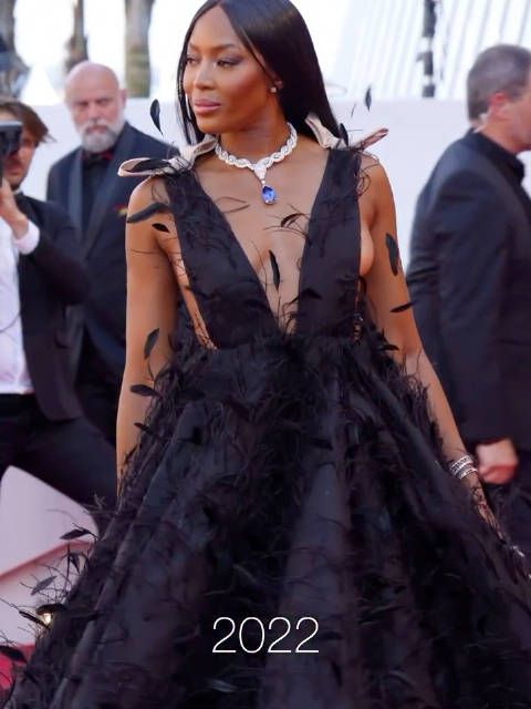 戛纳电影节开幕在即,回顾三年红毯明星造型,Naomi Campbell、范冰冰等亮相