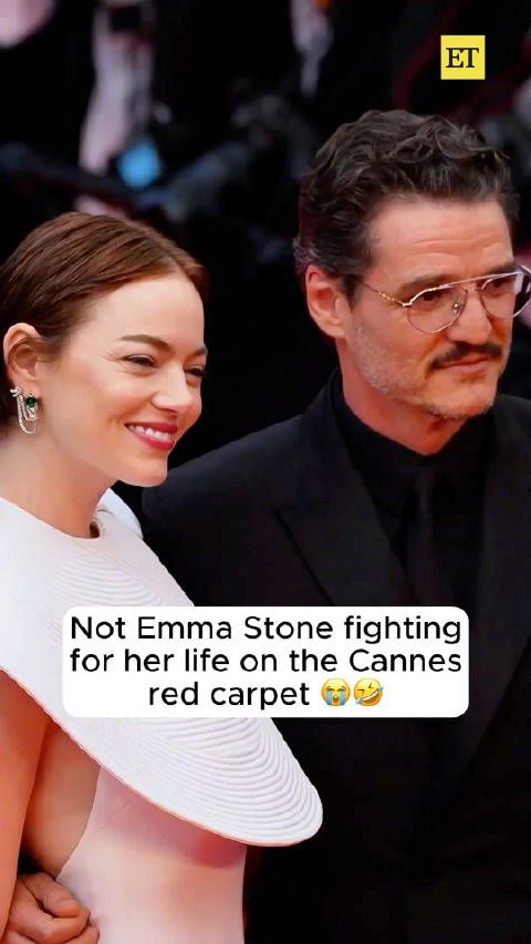 石头姐戛纳红毯的时候被蜜蜂吓坏了