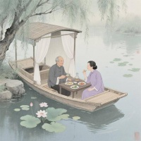 黄庭坚与妻子泛舟湖上，写下一首词，全词洋溢着浓厚的生活气息！