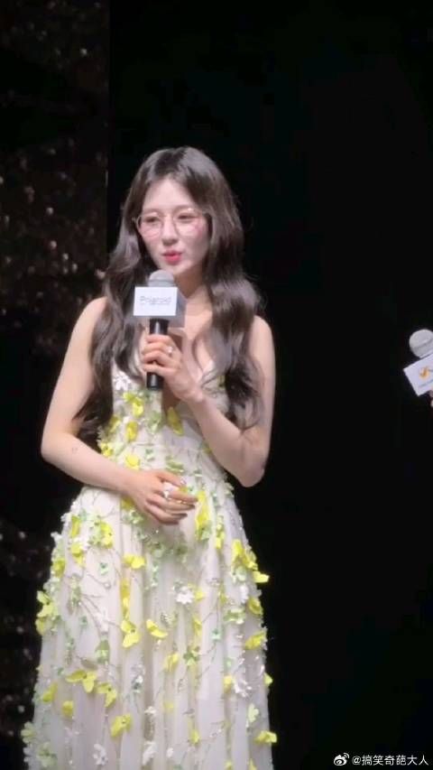 花朵长裙亮相活动的李兰迪又美出新高度！