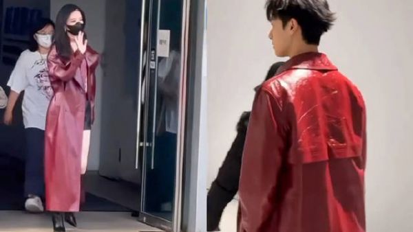孟子义李昀锐穿红皮衣帅成神了，情侣装就是这么权威！
