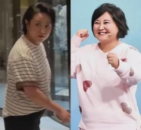 43岁马丽现身阿那亚，穿条纹衫像160斤，肩宽背厚胖成大号贾玲！