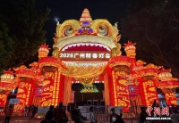 2026广州新春灯会启幕 “万马奔腾”灯组绵延百米