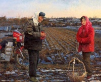 油画界年轻巨匠：画农家少女，穿白衣服的不如红衣服的，卖560万