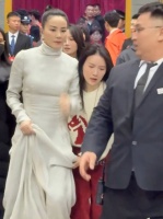 王菲 春晚表演完后台路透