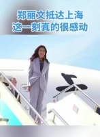 郑丽文上海走下飞机