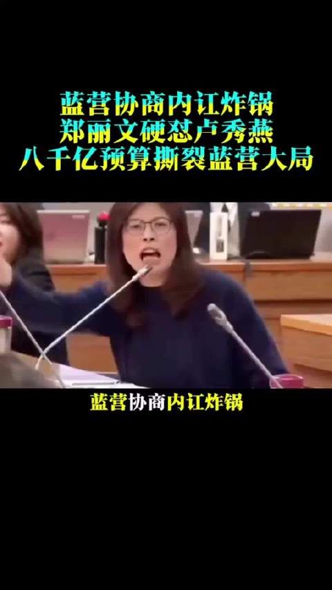 蓝营协商内讧炸锅！郑丽文硬怼卢秀燕，8000亿预算撕裂蓝营大局！