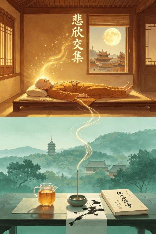 李叔同与弘一法师水墨对比图生成 (1).png