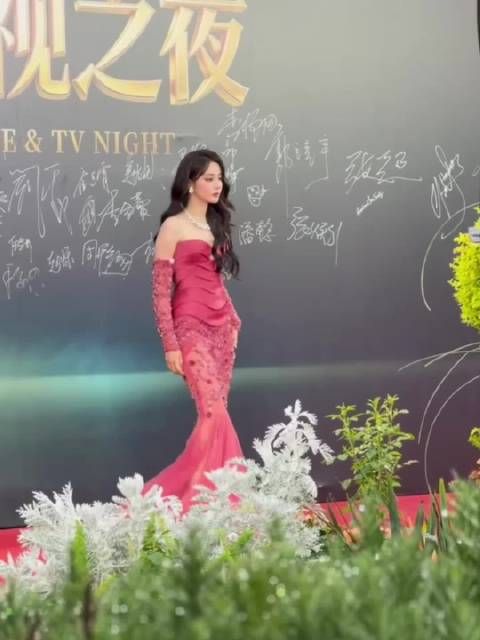 迪丽热巴红毯摇曳生姿展现完美身材