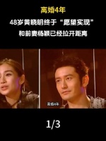 离婚四载，四十八岁的黄晓明终得所愿，与前妻杨颖渐行渐远