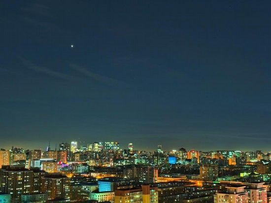 2024年12月3日在北京西城区拍摄的金星。（王俊峰摄）